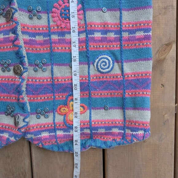 Sigrid Vintage Made in Hong Kong Knit Button Up Vest Women Size Large - Picture 5 of 6